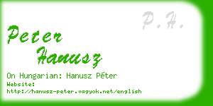 peter hanusz business card
