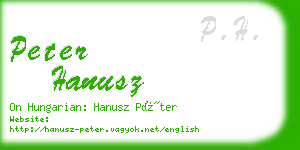 peter hanusz business card